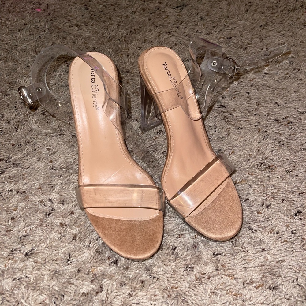 clear heels